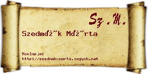 Szedmák Márta névjegykártya