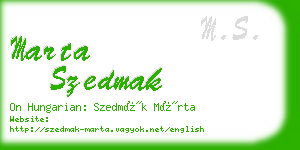 marta szedmak business card